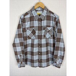 Dixxon Flannel Co T-Street Plaid Flannel Shirt Brown Blue Women’s L